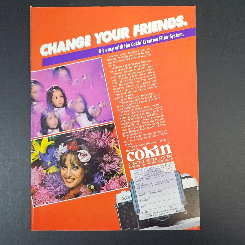 1982 Cokin Creative Filter System Minolta Film Camera Vintage Print Ad Photo